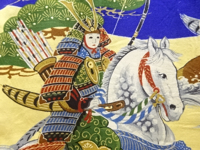 アンティーク　騎馬武者模様男児着物